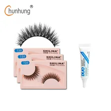 SHILINA 3 Pair/lot False Eyelashes Natural Long Fake Lashes Black False Eye Lashes Free Gift Duo False Eyelash Glue 9 Style