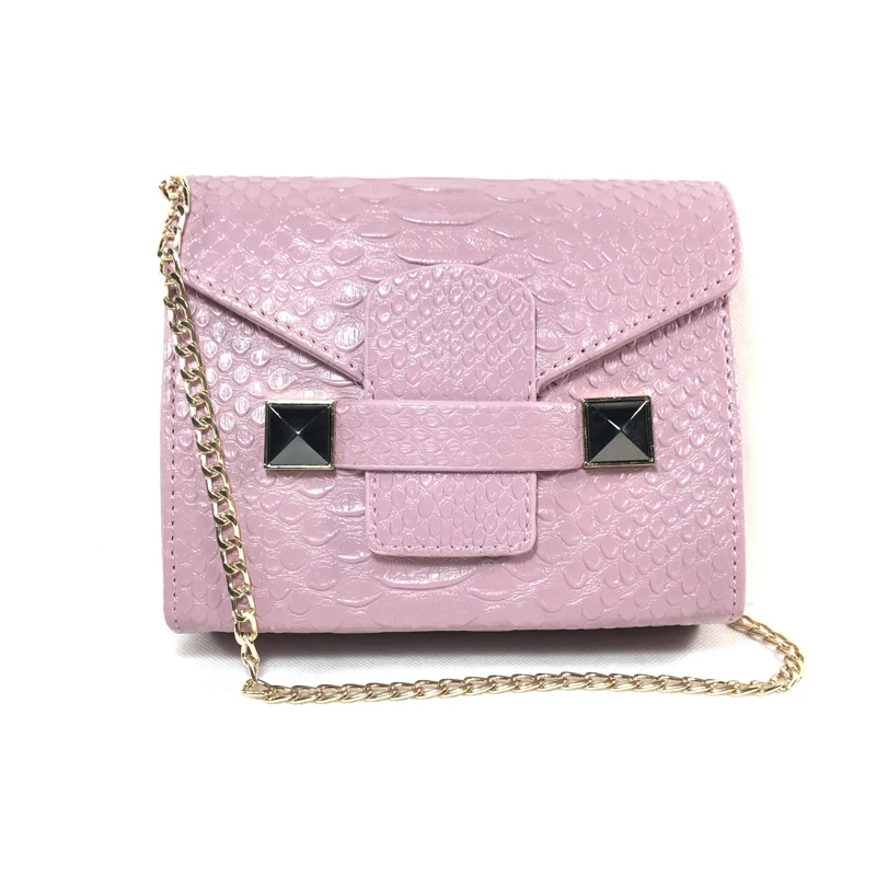 

Small Bag Woman Pink Python Chain Bag Flap Summer shoulder bags women pu leather handbags Serpentine messenger mini bags 0219
