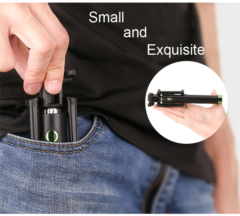 ManiFun Battery Free Selfie Stick Wired Extendable Monopod Cable Control Self-portrait for Android iPhone Samsung Xiaomi (3)