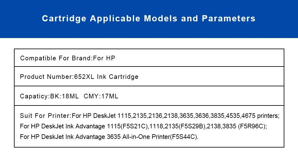 INKARENA переработанный чернильный картридж Замена для HP652 652XL с чернилами hp DeskJet 1115 2135 3635 3775 3785 3835 4535 4675 струйный принтер