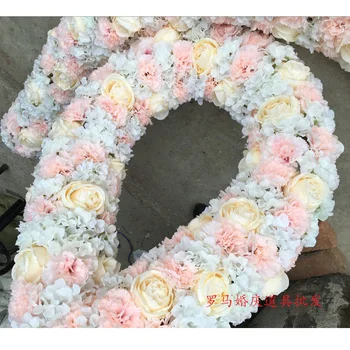 

wedding long table centerpieces decor Arch door lintel flower silk rose wedding background lawn/pillar Road lead flowers