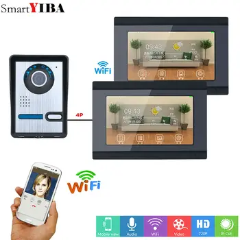 

SmartYIBA 2*7inch Wired Wifi Video Door Phone Doorbell Intercom Entry System Support Remote APP intercom unlocking,Recording