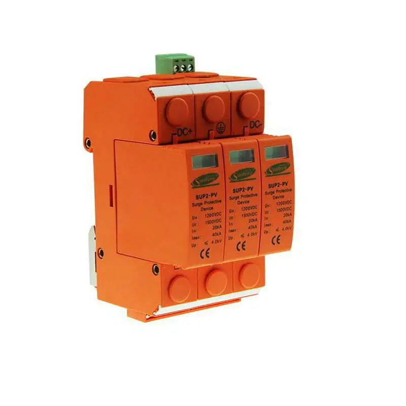 

SSPD Surge Protector DC 1000V 20KA/3P Surge Arrester for PV System II Classified Test UP 3.2KV 10mm Stripping Length