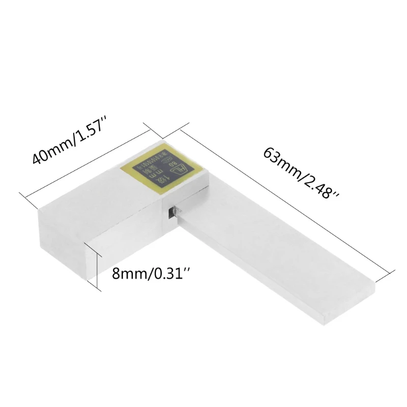 Угловая линейка Калибр 63x40 мм 90 градусов класс 1 Нержавеющая Сталь Линейка измеритель LS'D инструмент
