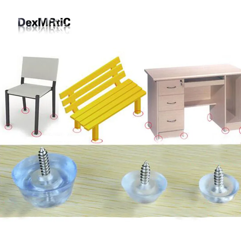 

Thickened Table Foot Protector with 16mm Screw Round Bottom Chair Leg/Foot Protective Pad Furniture Base Cap Cover 12*28mm/6.6*1