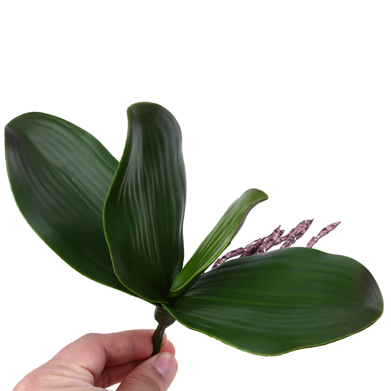 

WHISM DIY Artificial Green Leaves Butterfly Orchid Silk Leaf Beauty Plant Decor Silk Green Leaves For Wedding Decor Wreath Gift