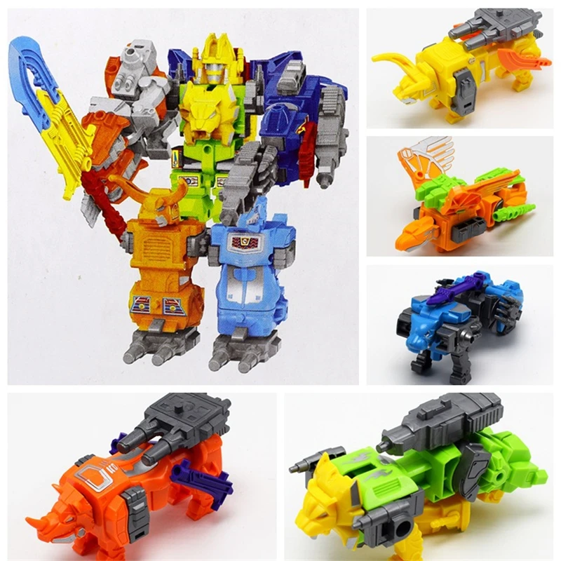 

5pcs Transformation Robot Car Toys 5 in One Transformation Kids Classic Robot Cars Truck Engineering Transformations Robot Car