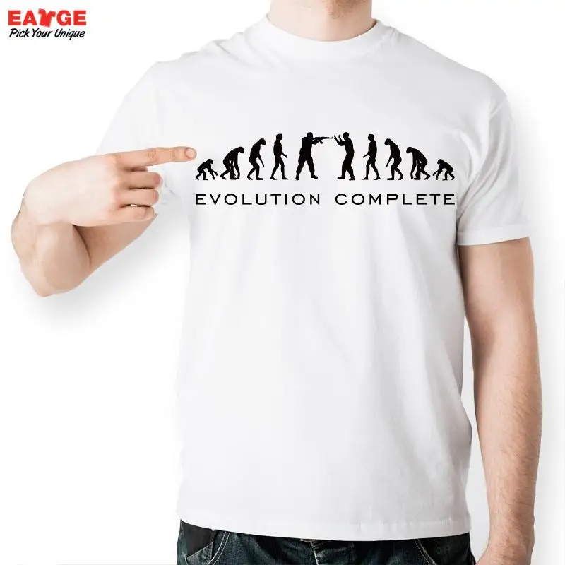 Новая мужская футболка с коротким рукавом фирменный дизайн летние мужские топы футболки белая Эволюция футболка модная повседневная