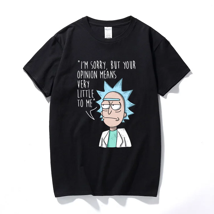 

YUAYXEA Ricka and morty tshirt Opinion Means Nothing T-Shirt rick y morty funny t shirts clothing camisetas hombre short sleeve