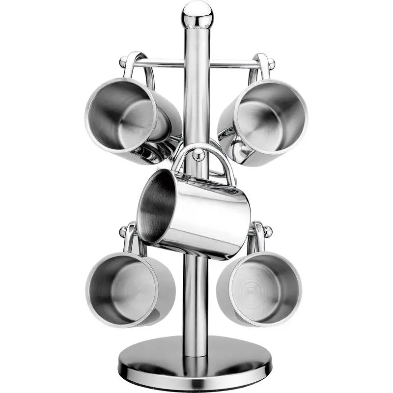  Stainless Steel Tree Shape Mug Rack Tree Tea Cup Storage Holder Stand Home Kitchen Mug Hanging Disp