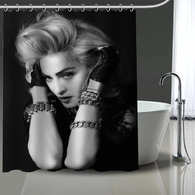 

High Quality Madonna Printing Shower Curtain Waterproof Curtains Bathroom Decor with Hooks Custom your image More size