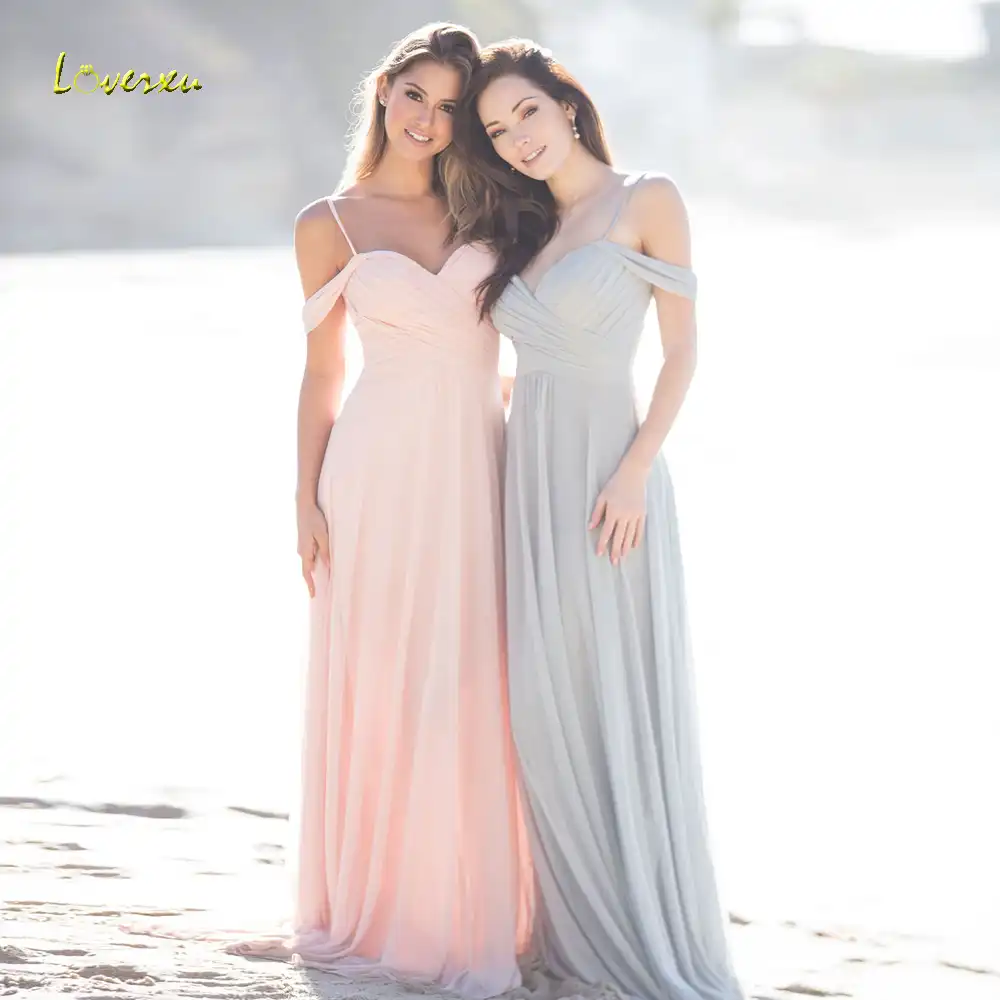 Loverxu Vestido De Festa Longo Sweetheart Beach Bridesmaid Dresses