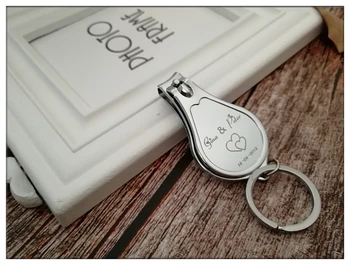 

100pc Personalized keyring bottle opener, Multi function folding nail clippers, Personalized Wedding Favor, custom engraved logo