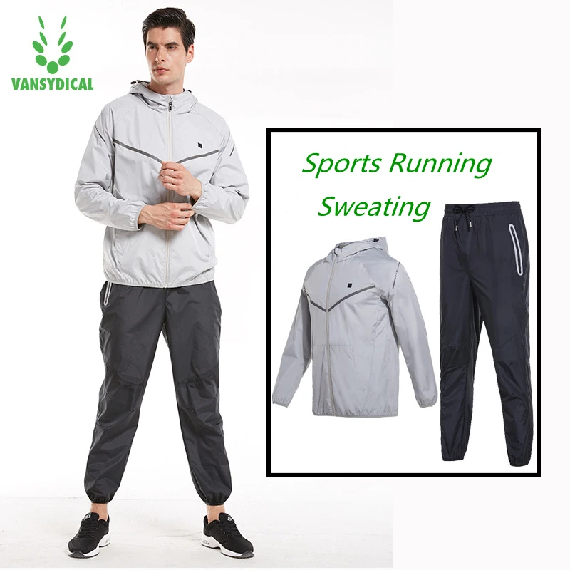 

Quick Sweating Sports Suits Men's Gym Clothes Running Jacket Pants Set Lose Weight Slimming Workout Jogging Suits