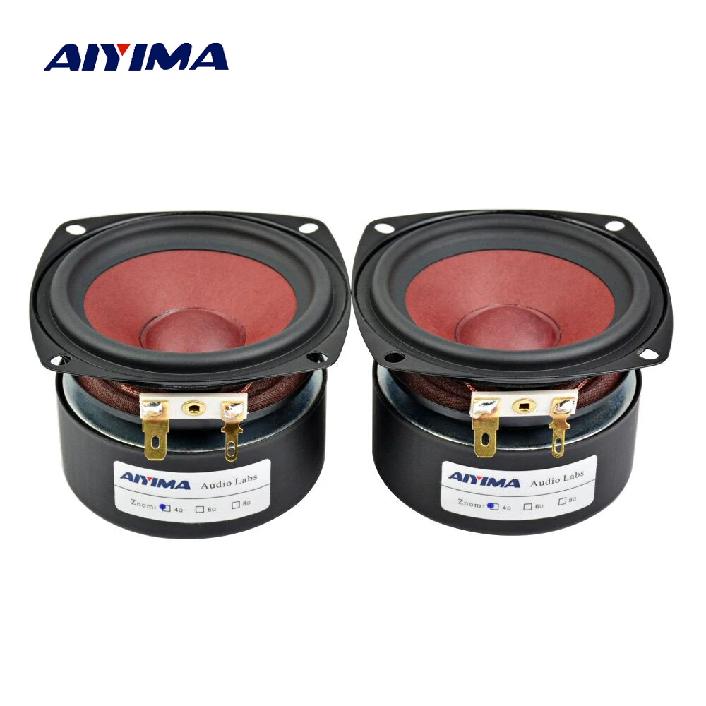 Aiyima 2 шт. 3 дюймов аудио динамик s 4ом 8ом 20 Вт полный диапазон HiFi Громкий для ТВ
