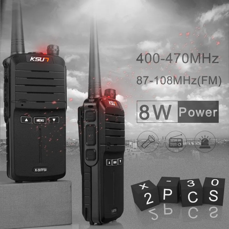 (2 шт.) KSUN X-30 ручной портативной рации рация 8 Вт высокой мощности UHF Ручной двухстороннее радиолюбителей Communicator КВ трансивер