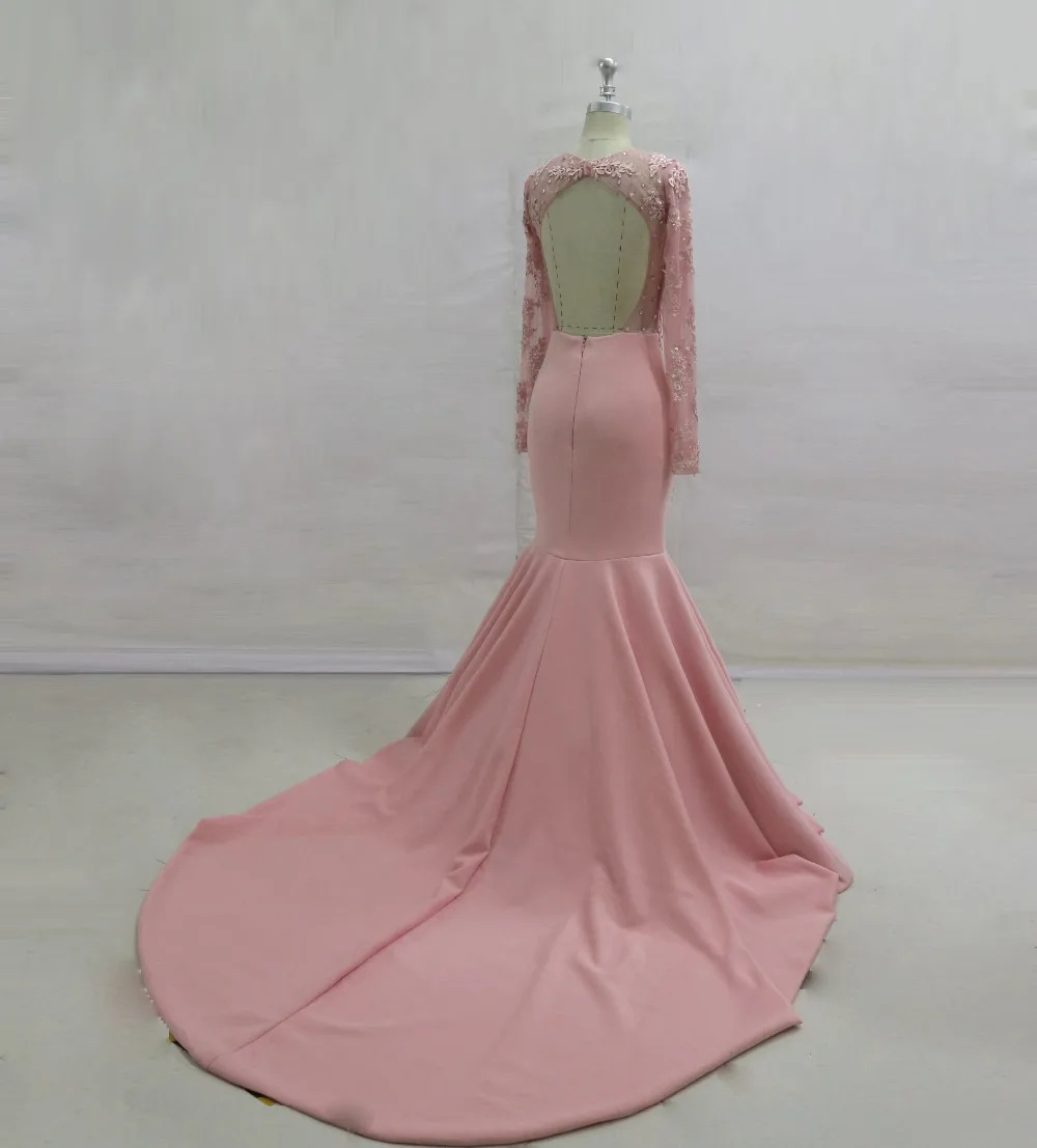 Одежда с длинным рукавом сексуальные платья для выпускного вечера розовая открытая спина вечерние платья для женщин с Вечеринка торжественное платье Vestido de Festa