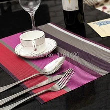 4 шт. Новое поступление фиолетовый цветные полоски Европейский Стиль адиабатического место Коврики Таблица Коврики протектор столовая установки Декор