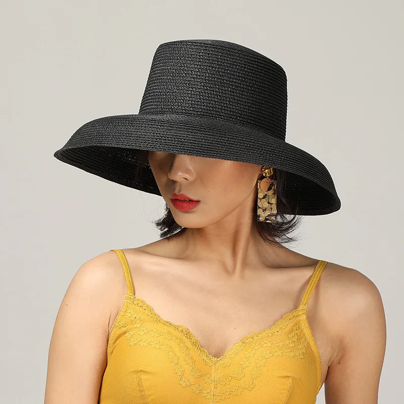 

Spring Summer Straw hat Visors Cap Wide Large Brim Sun Hat Beach Hats for Women Straw Hat Wholesale Chapeau