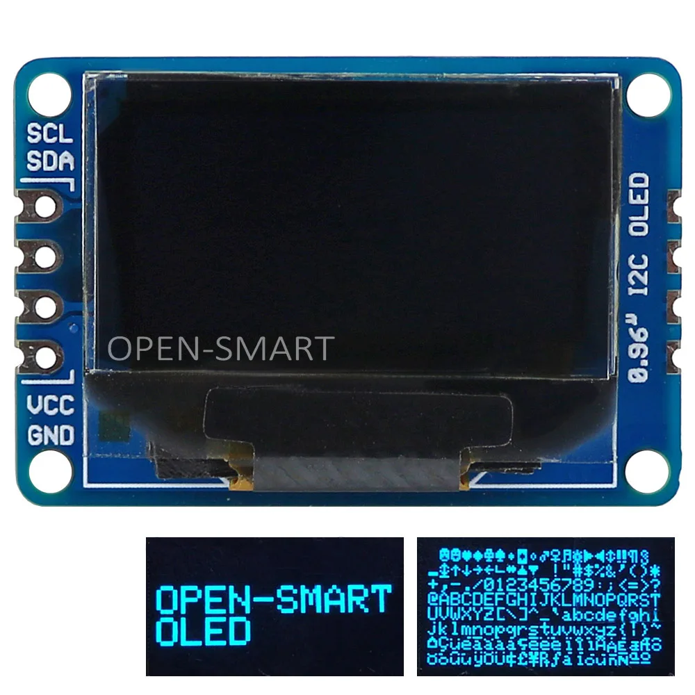 OPEN-SMART 0.96 inch I2C Interface Blue Color OLED Display Breakout Module 128*64 for Arduino UNO R3 / Mega2560 / Leonardo