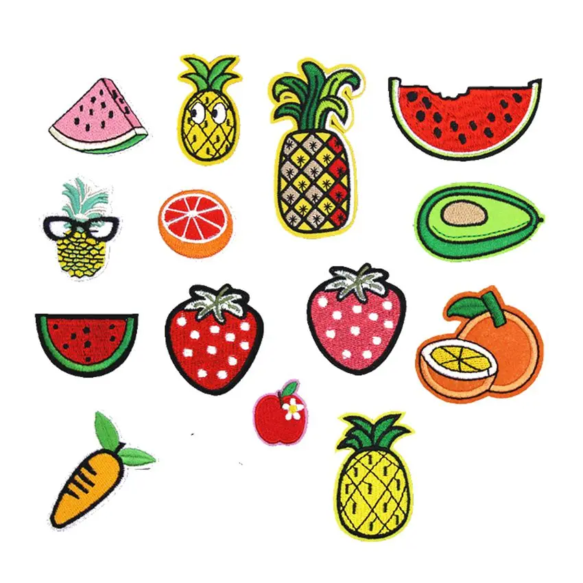 

1PCS Fruit Pineapple Lemon Decal Fabric Iron On Patches Embroidered Motif Badge DIY Decoration Applique for Jeans Clothes