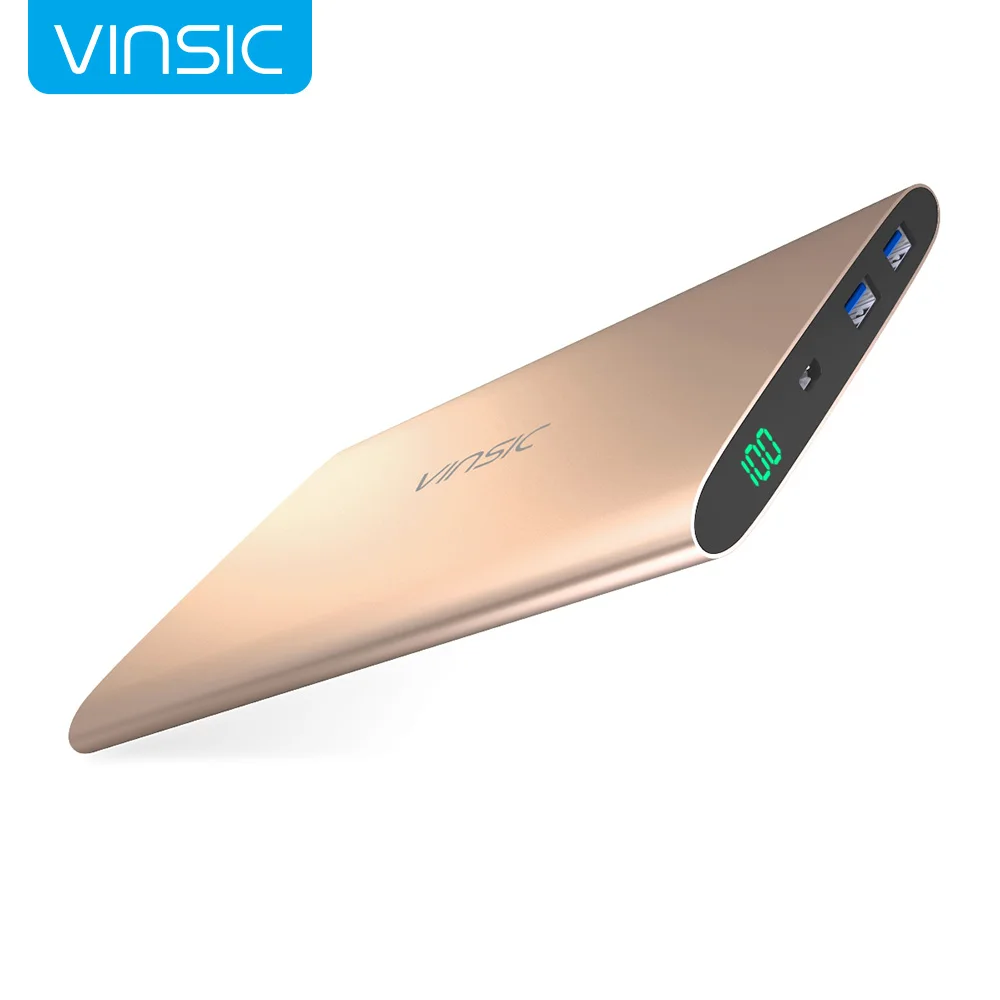 Vinsic Noble Gold Power Bank 20000mAh Portable Charger External Battery Bank for Mobile Phones