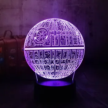 

Star Wars Death Star 3D RGB LED Night Light 7 Color Changing Sleep Table Lamp Luminaria Livingroom Decoration Holiday Kids lamps