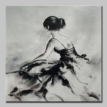 

Mintura Art Hand Painted Acrylic Canvas Oil Paintings Beautiful and kind dancing girl Art Pictures Room Decor Poster No Framed