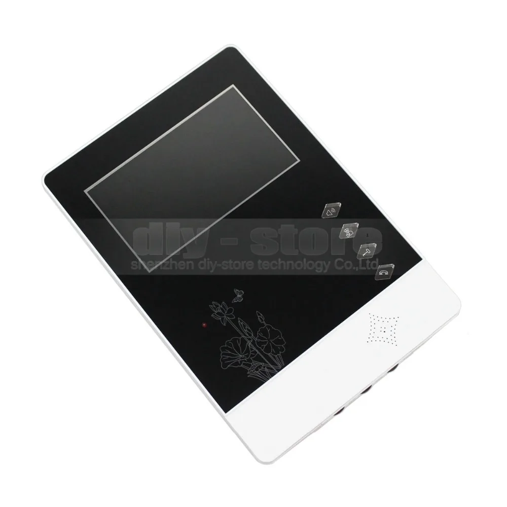 DIYSECUR 4.3 inch Indoor Monitor + 600 TVLine HD Camera IR Night Vision Video Door Phone Video Intercom 1V6