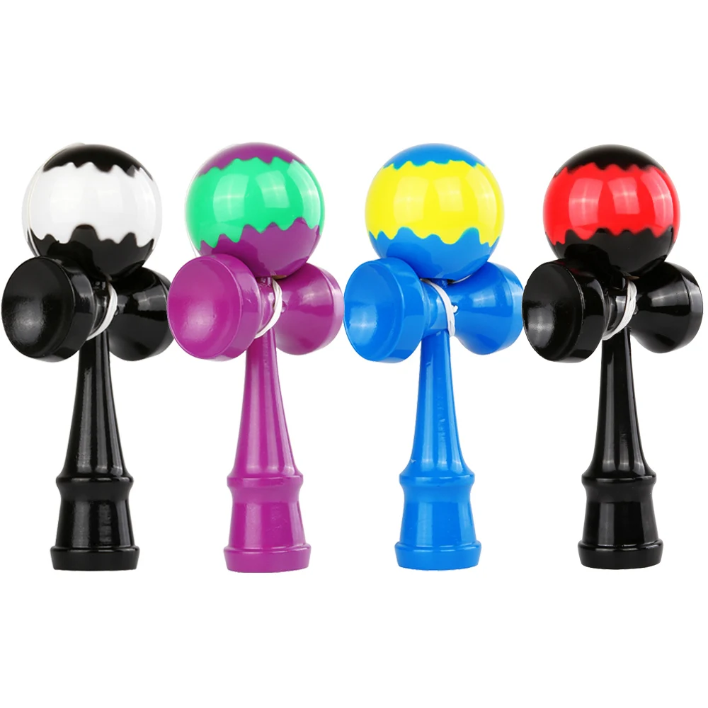 Classic Wooden Toys Full Paint Colorful Beech Wood Kendama Traditional