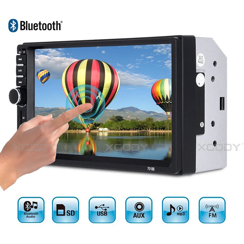 

2 Din Car Radios 7" Hd Player Mp5 Touch Screen Digital Display Bluetooth Multimedia Usb 2din Autoradio Fm Vehicle Aux Hands-Free