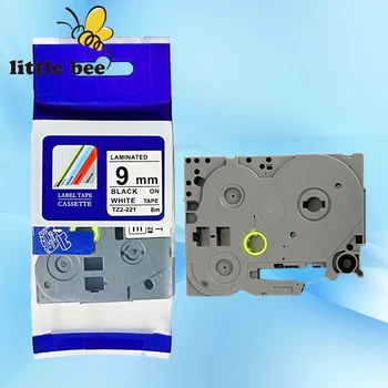 

1Piece 9mm black on white compatible brother tze tape for p-touch label tape maker tze 221 tze-221 tze221