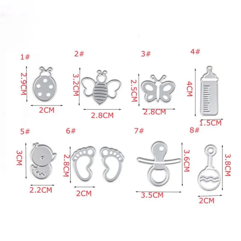 9Pcs/ Set Cute Baby Suit Metal Cutting Dies Stencils DIY Scrapbooking Decorative Craft Photo Album Embossing Folder Paper Cards|cutting dies|metal