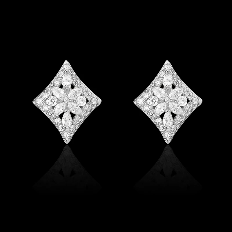 CHUKUI Jewelry Accessories Brincos Fashion Silver Crystal Earrings For Women Elegant Cubic Zirconia Ear Studs Free Shipping (5)
