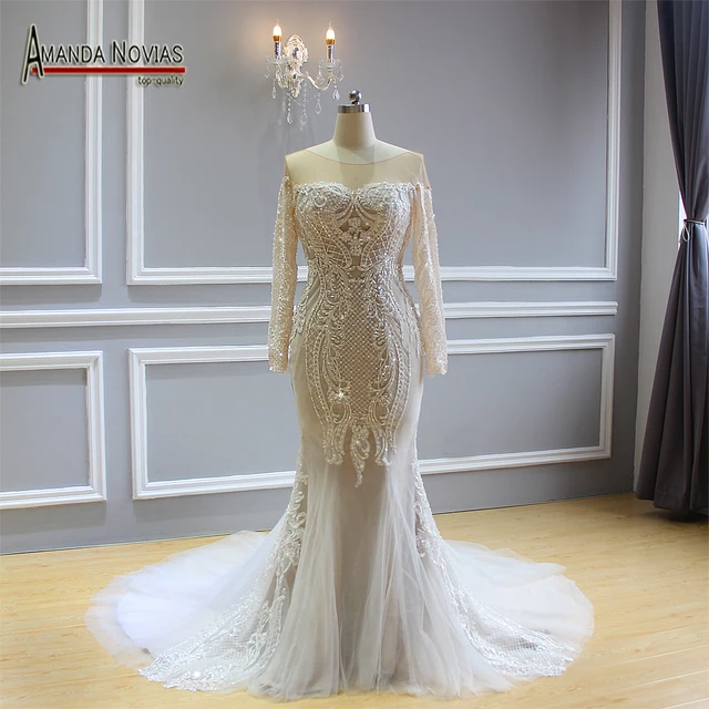 2018 New Design Amanda Novias Mermaid Wedding Dress Real Work Brand 2018 New Design Amanda Novias Mermaid Wedding Dress Real Work Brand
