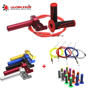 

Alconstar- CNC Motor Twist Throttle+Throttle Cable +Handle Grips For SSR YCF CRF50 XR50 XRF70 SSR TTR Lifan YX Pit Pro Dirt Bike