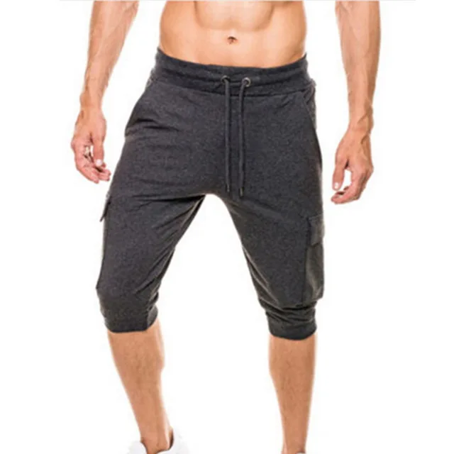 CALOFE Plus Size 3XL Shorts Men Casual Solid Drawstring Short Trousers