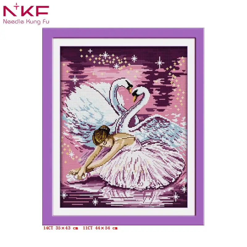 

Dance of the swan NKF Cross stitch kit with printing motif needlework set for embroidery goods home decor Cross stitching