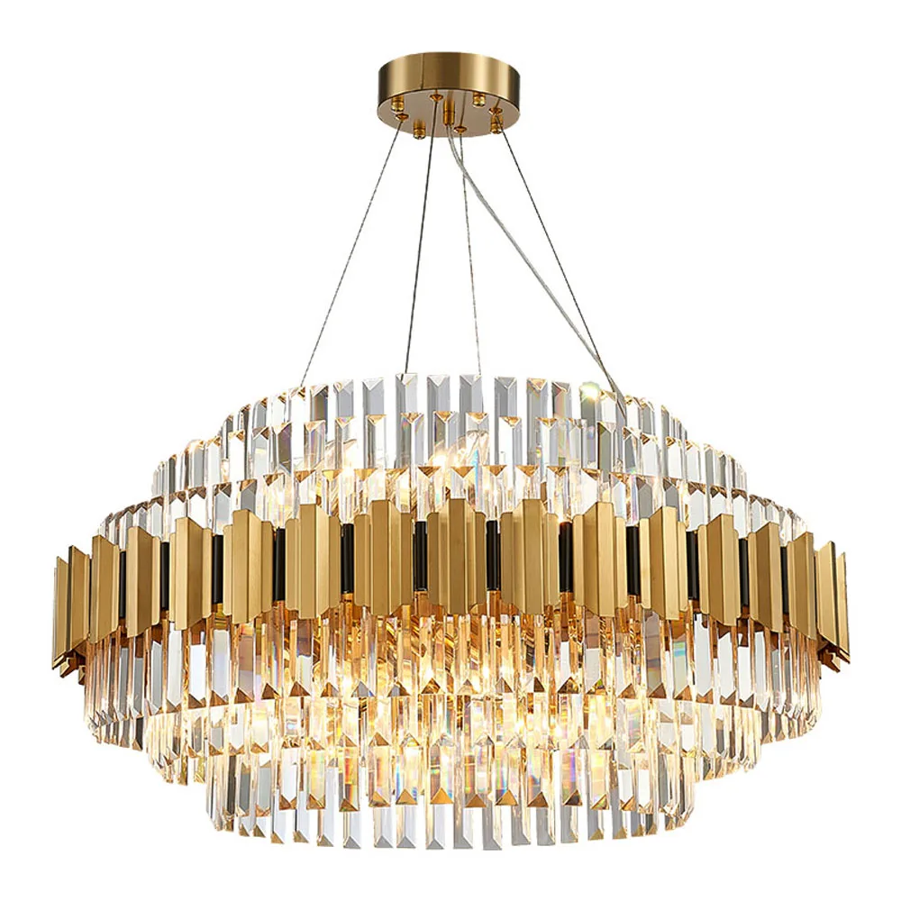 

luxury chandelier lighting crystal led lamp AC110V 220v gold dinning room living room light fixtures