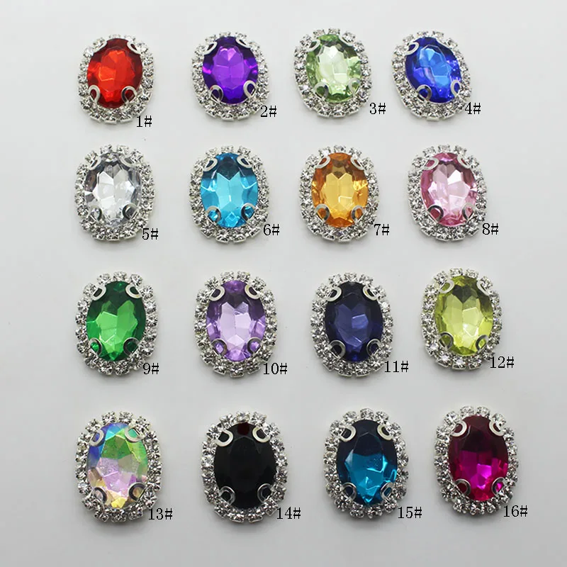 10pcs20*25mm oval rhinestone decorative buckle diamond buckle handmade material packaging ribbon jewelry buckle accessories