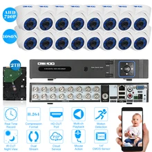 OWSOO 1080N DVR 16CH 720 P AHD камера в маскирующем колпаке для внутренних помещений Обнаружение движения Ночное видение ip CCTV камера наблюдения для безопасности Системы наблюдения Наборы 2 ТБ