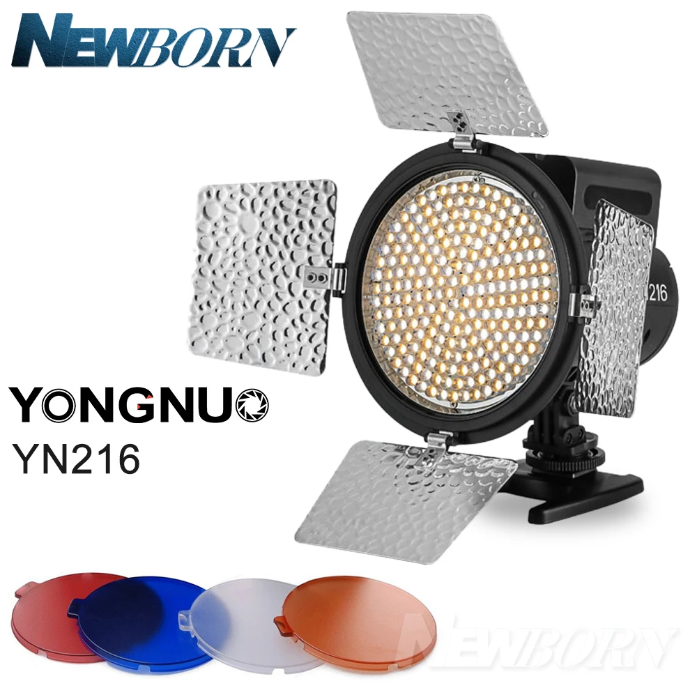 Светодиодная лампа для видеосъемки YONGNUO YN-216 YN216 светодиодный видео Камера светильник Регулируемый 3200 K-5500 K Цвет Температура для Canon 6D 5D 80D Nikon D850A D800 D750