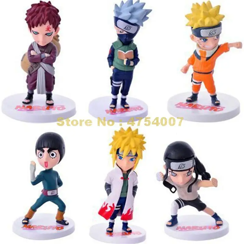 Экшн фигурки из аниме Наруто ПВХ игрушки 6 шт./компл. Какаси Гаара рок lee minato neji 4