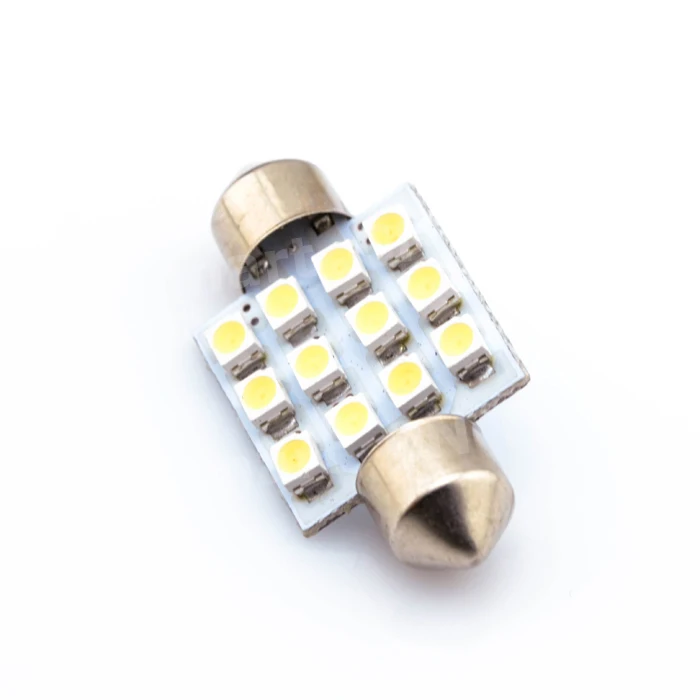 1X36 мм 12 SMD 3528 1210 светодиодный супер белый гирлянда купол Автомобильный свет лампы