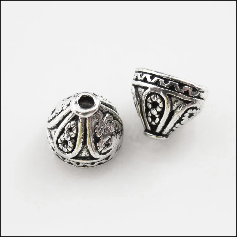 

10Pcs Tibetan Silver Tone Flower Cone End Bead Caps Craft DIY 7.5x9mm