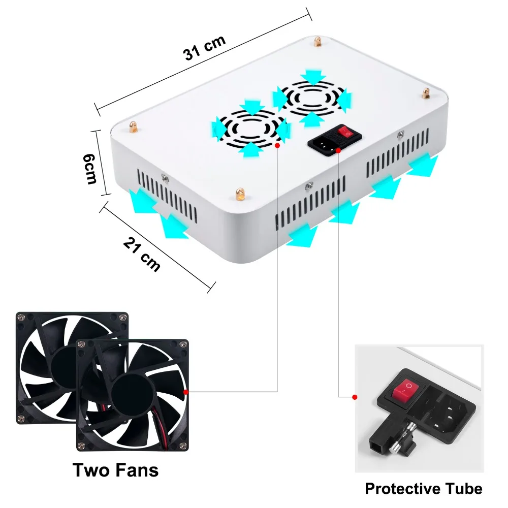Фито лампа 600 Вт полный спектр светодиодный растительный свет Высокая мощность растительный свет для внутреннего медицинского сада