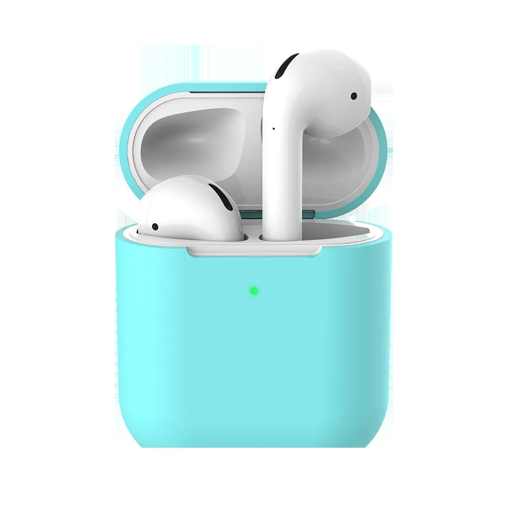 Для airpods iPad Air 2 силиконовый чехол Беспроводной Bluetooth наушники для i16 i17 i18 i19 i20 i30 i40 i50 i60 наушники-вкладыши tws с i30 i60 - Цвет: qianlanTC2dai