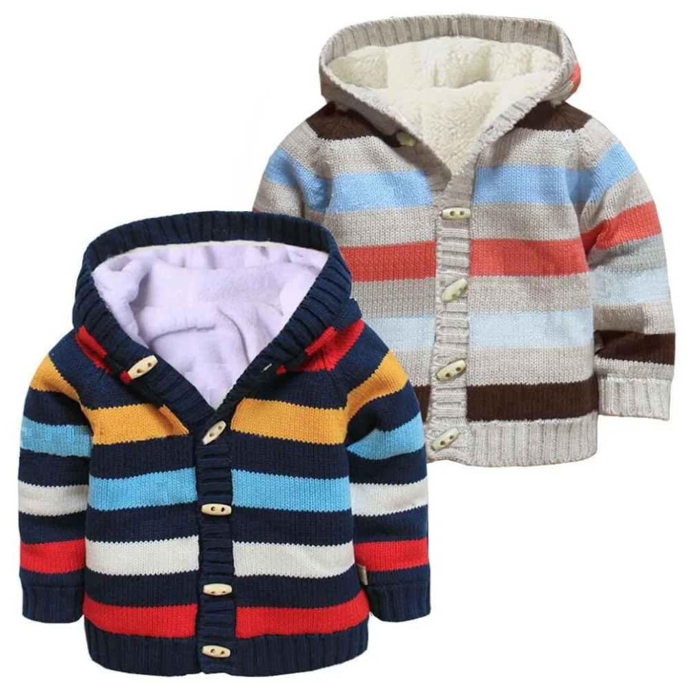

Euramerican Style Autumn Winter Children Cotton Thread Fleece Hooded Sweater Coat For Boys And Girls Outerwear Warm Coats