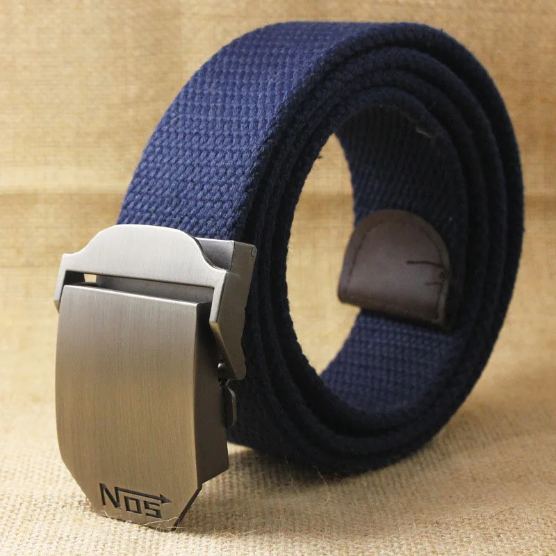 M Dark blue Лучший YBT унисекс тактический ремень, высокое качество, 4 мм, толщина 3,8 см, широкий, Повседневный, Холщовый ремень, для улицы, сплав, автоматическая пряжка, мужской ремень - Цвет: M Dark blue