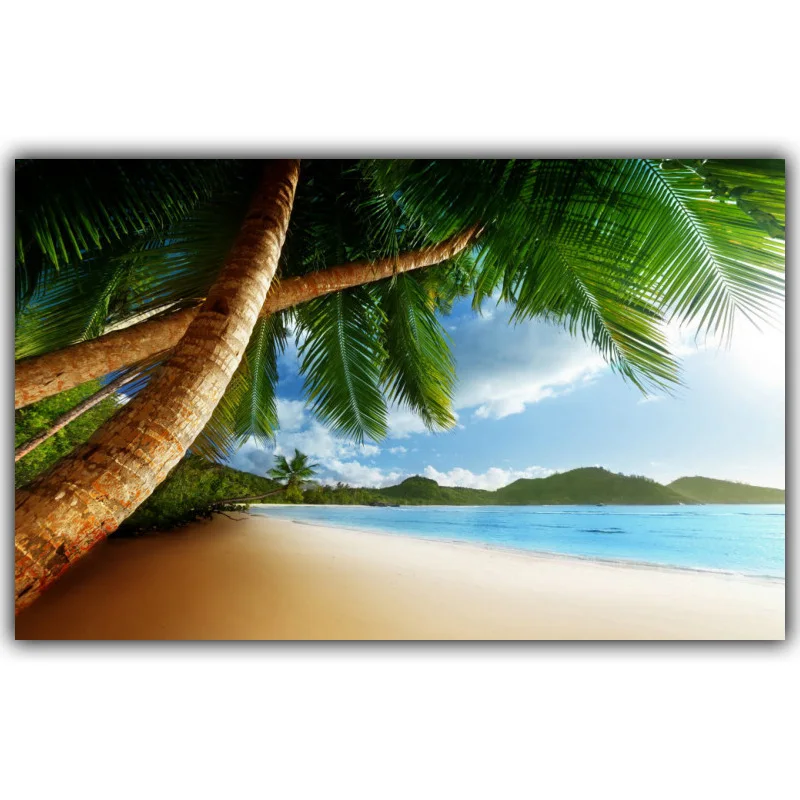 Tropical Beach Seaside Landscape Poster Art Silk Poster Home Decoration Picture Living Room